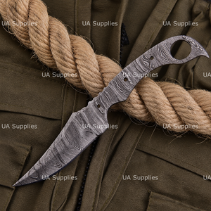 Cuchillo de Desollado Hecho a Mano de Acero de Damasco UA Supplies, Hoja de Punta Caída de 2.5mm de Grosor y 8 Pulgadas de Longitud Total, Personalizable - Product Image 6