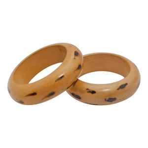 ชุดกำไลข้อมือไม้สักทำมือ ประดับกระจกโมเสกและเรซิ่นแกะสลัก วินเทจ โบโฮ แบบหนา ลายธรรมชาติ โบฮีเมียน สวยสง่า - Product Image 2