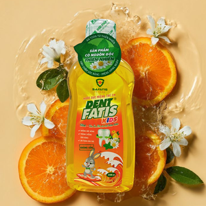 Herbal Kids Mouthwash Orange Flavor Safe Gentle Oral Rinse Alcohol Free Cavity Protection Fresh Breath Natural Ingredients OEM - Product Image 1