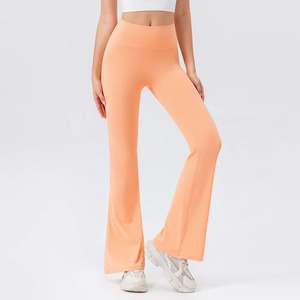 OEM Women Fitness Pants Wide Leg Yoga Trousers Custom Logo High Rise <b>Flare</b> <b>Leggings</b> Wholesale - Product Image 4