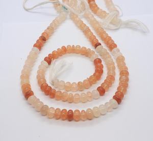 AAA <b>Red</b> Aventurine Smooth Rondelle Shape Gemstone <b>Beads</b> 10-11 MM Peach <b>Red</b> Aventurine Shaded Loose <b>Beads</b> 16 Inch Jewelry Making - Product Image 2