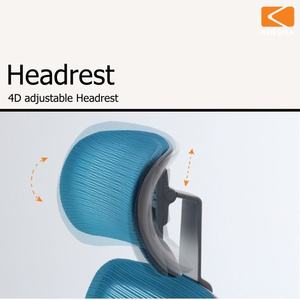 KINSHA Fabric Office <b>Chair</b> with Power-Adjustable 4D Headrest Ergonomic Design for Home & Bedroom Use - Product Image 6