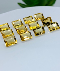 MRGEMS Lote de Piedras Preciosas Sueltas de Citrino Natural Pulido, Corte Esmeralda, Cuarzo Amarillo, Piedras Facetadas en Forma de Estrella, para Joyería, Minas Gerais - Product Image 5