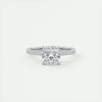 Bague de fiançailles à taille coussin avec halo dissimulé, diamant de laboratoire de 2,50 carats et monture cathédrale en or blanc 14 carats