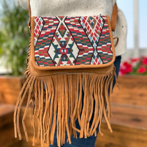 Nouveau fait à la main Offre Spéciale Jacquard daim cuir frange sac à bandoulière multi-usage nouveau Design Vintage sac à bandoulière pas cher taux produit en vrac - Product Image 2