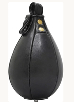 Ballon de vitesse en cuir noir/marron fait main, vintage, pour entraînement de boxe, entraînement de réflexes