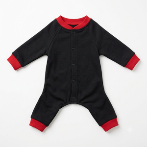 Black Knit Dog Coat With Red Trim Classic Style All Seasons <b>Pet</b> Clothing Comfortable Simple Design For Dogs - Product Image 2