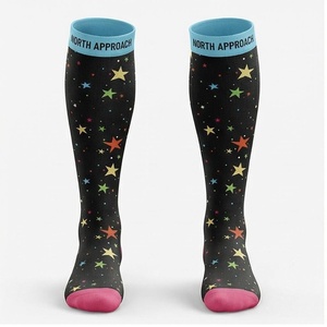 Crew <b>Socks</b> Geometric Pattern Blue Breathable Running <b>Socks</b> for Adults Spring Season - Product Image 1