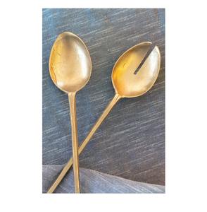 Ensemble de cuillères à salade en acier inoxydable de qualité supérieure pour une présentation de table de luxe avec poignée ergonomique et finition polie miroir - Product Image 1