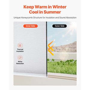 Tende a Nido d'Ape Oscuranti e Filtranti da 1 Pollice Senza Fili per Finestre Interne di Casa, Colore Nero - Product Image 6