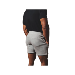 Shorts Bermuda en coton uni pour homme avec poches, respirants, style décontracté, taille mi-haute, fermeture à cordon, gris - Product Image 4