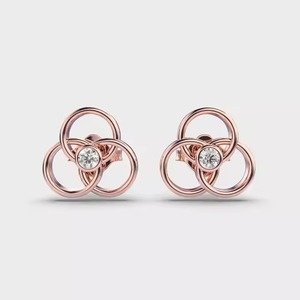 ต่างหูเพชรทรงกลมโมอิสซาไนต์ เงินแท้ 18K สีเหลือง ขาว และโรสโกลด์ ดีไซน์เรียบหรู ประกายระยิบระยับทุกวัน ได้รับการรับรอง ความต้องการสูง - Product Image 5