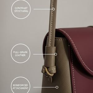 Sac à bandoulière en cuir véritable pour femme, artisanat exclusif en cuir, avec bandoulière |   Sac à main en cuir de luxe fait main, élégant et raffiné - Product Image 5