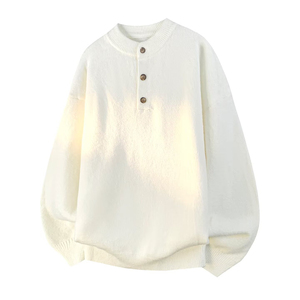 Men's Fashion Winter <b>Henley</b> Sweater <b>Long</b> <b>Sleeve</b> Knitted Pullover Button Placket Warm Soft Casual Knitwear OEM ODM Manufacturer - Product Image 5