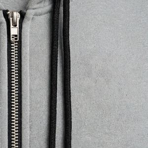 Custom <b>Grey</b> 3D Puff Graffiti <b>Zip</b> Up <b>Hoodie</b> <b>Men's</b> Streetwear Fleece Sweatshirt Bubble Letter Print OEM Factory Wholesale - Product Image 5