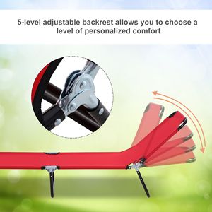 Chaise longue <span class=keywords><strong>pliable</strong></span> en aluminium avec dossier à 5 niveaux et repose-pieds réglable pour se prélasser au <span class=keywords><strong>soleil</strong></span> - Product Image 4
