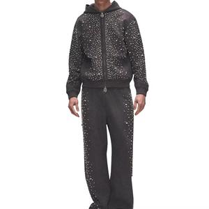 Conjunto Deportivo para Hombre, Chaqueta con Cierre Completo y Pantalones Deportivos, Transpirable, de Secado Rápido, 100% Poliéster, para Correr, Gimnasio, Entrenamiento y Deportes - Product Image 1