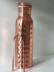 Grattoir à langue et bouteille d'eau en cuivre pur, faits à la main, écologiques, pour la vente en gros et les voyages - Product Image 5