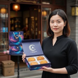 Boîte personnalisée avec impression sur mesure pour l'emballage de gâteaux de lune du Festival de la Mi-Automne, avec tiroir et insert personnalisé - Product Image 5