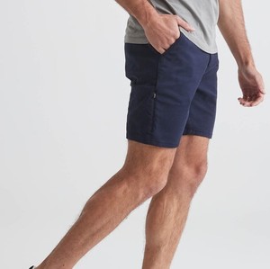 Pantalones Cortos Bermuda de Algodón Azul Marino para Hombre, Cintura Media, Cierre Elástico, Casuales, Tejido Sólido, Transpirables, con Bolsillos - Product Image 1