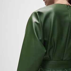 Women's Vintage Natural Straight OEM Service Best Selling Women's Genuine Leather Dress For Women Fashion Party Wear - Product Image 4