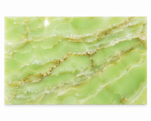 Grande dalle de marbre onyx vert clair, panneau de pierre poli, plaque décorative naturelle moderne 40x40, pour construction, mur, plan de travail, Impex - Product Image 1