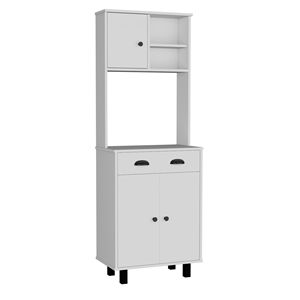 Dispensa da cucina Salem con 2 ante, 2 ripiani aperti e cassetto, con soluzione di archiviazione unica - Product Image 6