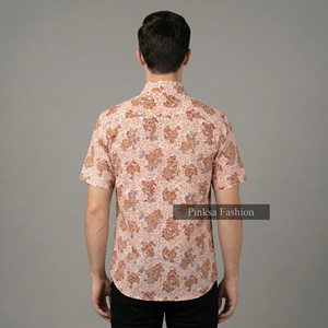 Chemise décontractée à manches courtes pour homme, 100 % coton respirant, imprimée à la main, motif floral, boutonnée, idéale pour l'été – Vente en gros - Product Image 2