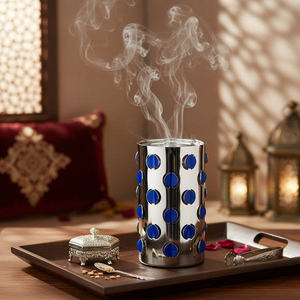 Brûleur d'encens moderne en argent avec support à bulles transparentes unique, diffuseur d'arômes décoratif pour une décoration élégante - Product Image 3