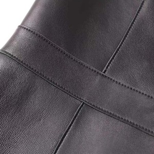 Chaleco de Cuero Genuino para Mujer, Estilo Motero, Impermeable, de Lona, Precio de Fábrica, para la Moda de Invierno - Product Image 4