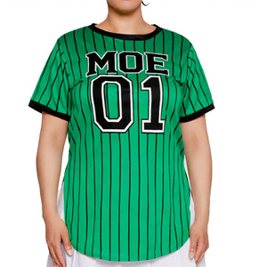 Custom Sublimation Women’s Pinstripe American Football Jersey T Shirt Athletic Streetwear Team Graphic Top OEM ODM Wholesale USA - Product Image 4