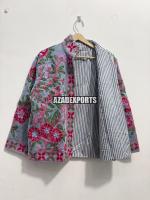 Blouson bomber en velours brodé à la main avec motif floral, doublure en peau de mouton, col mandarin, manches longues, vêtements d'extérieur pour femmes, automne, hiver, printemps