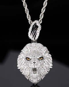Colgante de Cabeza de León Hip Hop Iced Out con Moissanita VVS Personalizada, Collar para Hombre, Colgante de Animal, Joyería de Moda Bling para Raperos - Product Image 1