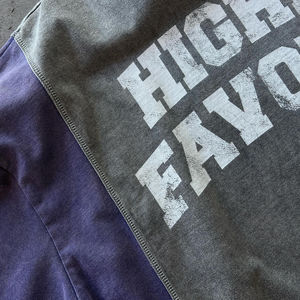 T-shirt personnalisé en coton épais, color-block, coupe carrée, coutures apparentes, style vintage, surdimensionné, délavé à l'acide pour homme - Product Image 4