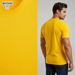 Camiseta Deportiva para Hombre, de Secado Rápido, Diseño Digital Sólido, 220 GSM, Poliéster, Corte Ajustado, Amarillo, Venta al Por Mayor, Suministro a Granel - Product Image 3