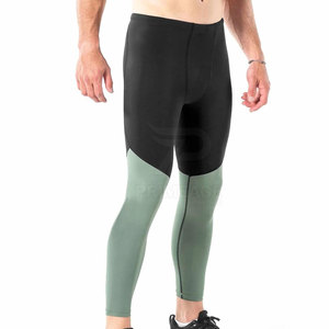 Leggings de sport pour hommes en gros, taille élastique, en Spandex/Polyester, pour le yoga et la course à pied - Product Image 5