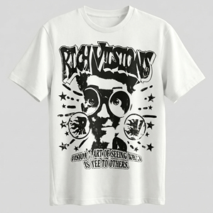 เสื้อยืดแฟชั่นสไตล์พังก์ร็อกคุณภาพพรีเมียมสำหรับใส่ทุกวัน แนวสตรีทแฟชั่นลำลองทรงโอเวอร์ไซส์ รับผลิตแบบ OEM ODM พร้อมสกรีนโลโก้ตามสั่ง - Product Image 1