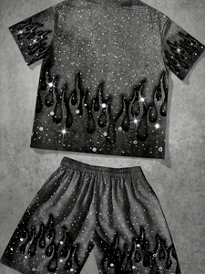 EM Private Label <b>Men</b> <b>Summer</b> Matching T Shirt Shorts Set Lightweight Cotton Casual Street Style Sportswear Gym Workout Outfit - Product Image 2