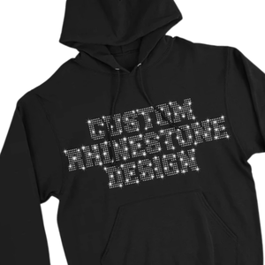 Sudadera con Capucha Negra de Invierno con Diseño Personalizado de Pedrería para Hombres, Estilo Premium Streetwear, 100% Algodón, Talla Grande - Product Image 2