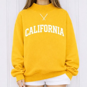 Sweat-shirt oversize à col montant décontracté pour femme, coupe ample, manches longues, en molleton - Product Image 1