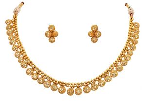 Rose Gold Plated Geometric Alloy Choker Necklace Earring <b>Set</b> Zircon Imitation <b>Pearl</b> Certified Ethnic Wedding <b>Jewelry</b> Women - Product Image 6