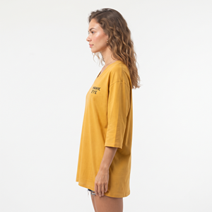 Women's Oversized V Neck Longline T Shirt Three Quarter Sleeve Loose Fit Breathable Cotton <b>Top</b> Custom Print Embroidery Tee - Product Image 4