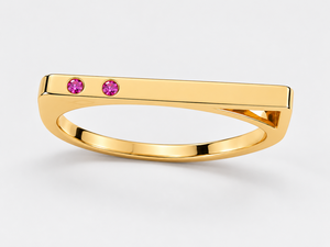 Anillo Geométrico con Rubí y Diamante Cultivados en Laboratorio - Product Image 4