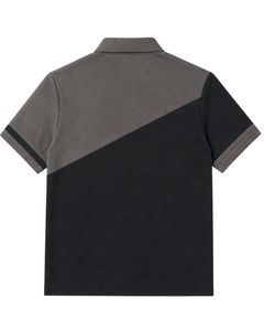เสื้อโปโลชายสีเทาและดำแบบกำหนดเอง แขนสั้น สวมใส่สบาย เหมาะสำหรับกีฬากอล์ฟ ระบายอากาศได้ดี ใส่ได้ในฤดูร้อน ลายทาง ดีไซน์พรีเมียม - Product Image 2