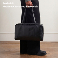 Sac fourre-tout de luxe en cuir d'agneau véritable souple pour femme, idéal pour les trajets quotidiens, sac à bandoulière en cuir premium pour le travail et le bureau