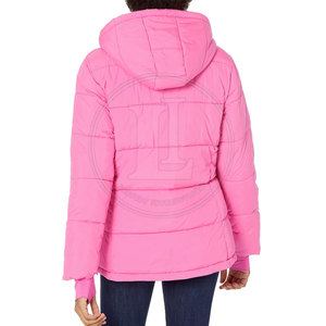 Women's Puffer <b>Jacket</b> Lightweight Winter Outerwear Breathable Nylon Lining Front Logo Warm Comfort Fit Everyday Style Lexpert - Product Image 4