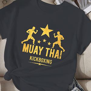 เสื้อยืดผู้หญิงลายมวยไทยและคิกบ็อกซิ่ง - Product Image 2