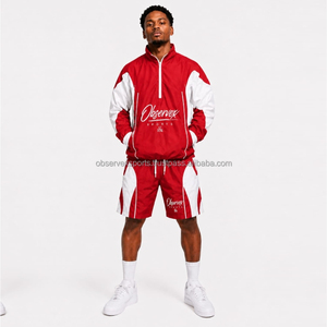 Windbreaker Set High Quality Custom Unisex <b>Top</b> Shorts 3M Reflective Embroidered Hooded Vintage Spring Print <b>Thermal</b> 100% - Product Image 1