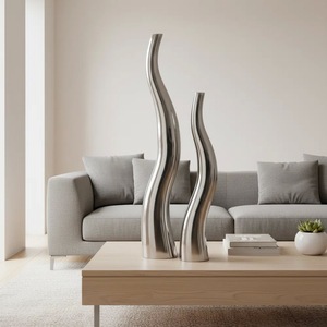 แจกันโลหะตกแต่งทำมือทันสมัย ทนทานต่อการเกิดสนิม สำหรับวางบนโต๊ะ ของตกแต่งบ้านระดับพรีเมียมสำหรับงานอีเว้นท์และการตกแต่งเชิงพาณิชย์ - Product Image 3