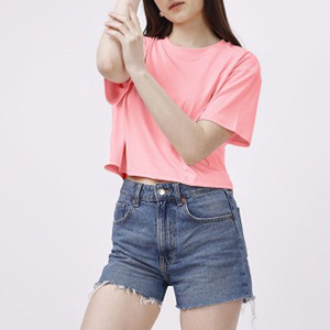 Camiseta Deportiva de Manga Corta para Mujer, con Logotipo Personalizado, para Correr al Aire Libre, de Algodón, Informal, Holgada, para Yoga - Product Image 3